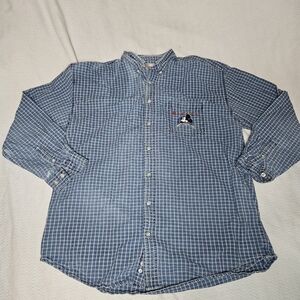 Disney Blue Plaid Button Down Shirt